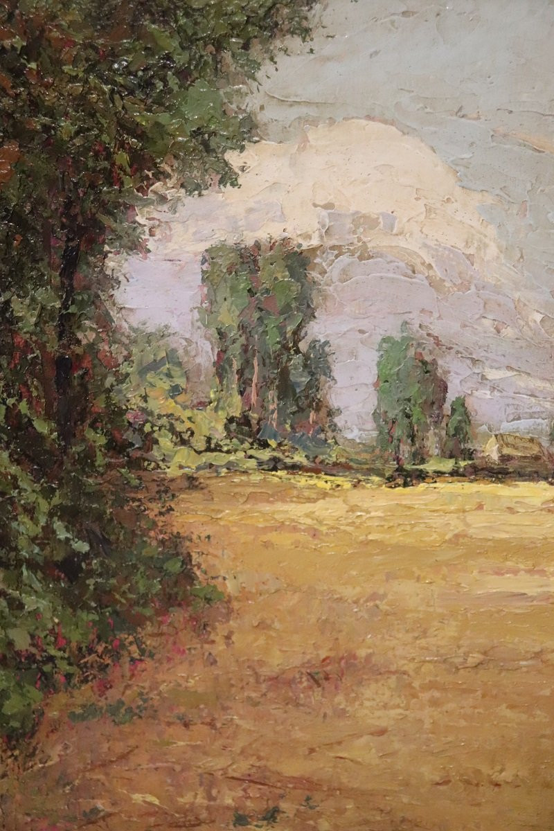 Campagna italiana, dipinto ad olio del XX secolo, firmato-photo-3