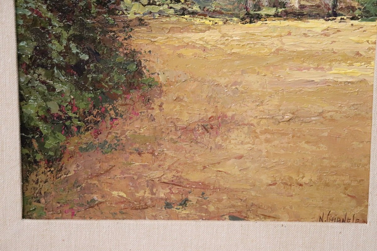 Campagna italiana, dipinto ad olio del XX secolo, firmato-photo-4