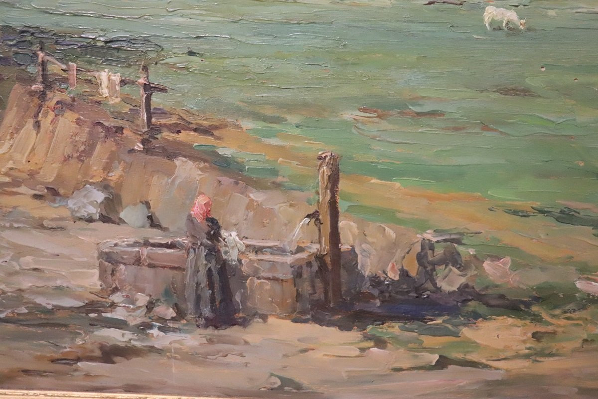 Paesaggio di montagna italiano, dipinto ad olio firmato, XX secolo-photo-4