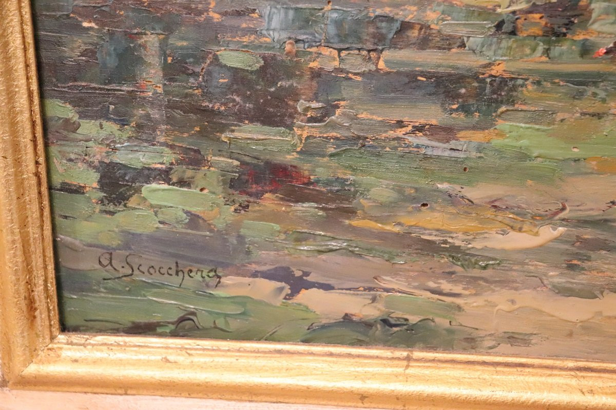 Paesaggio di montagna italiano, dipinto ad olio firmato, XX secolo-photo-6