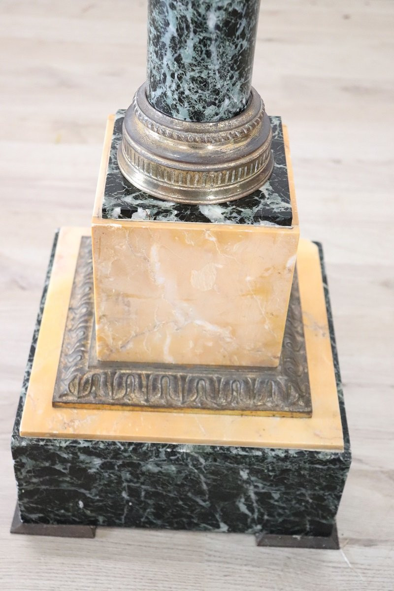 Colonna in marmo giallo e verde fine secolo XIX-photo-1
