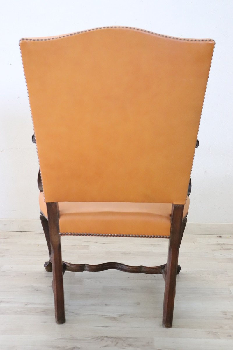 Poltrona antica in noce, fine XIX secolo-photo-4