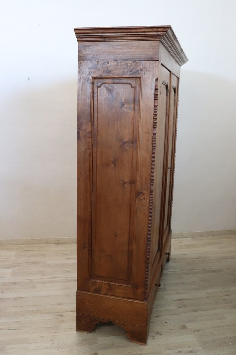 Armadio antico in legno di pioppo secolo XIX-photo-7