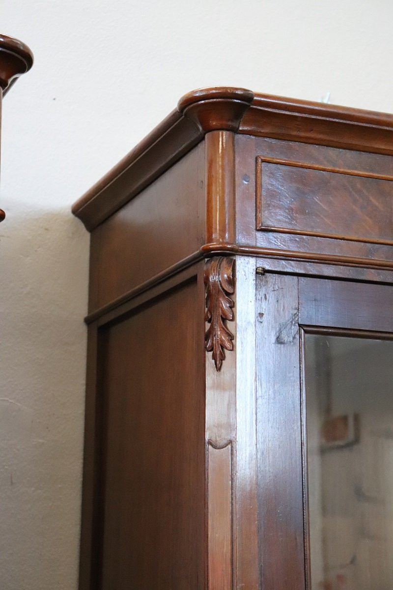 Coppia di librerie antiche in noce restaurate-photo-4