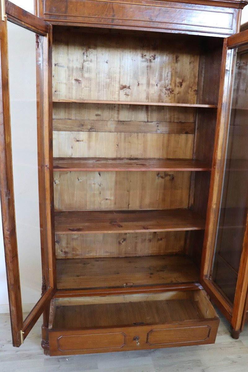 Coppia di librerie antiche in noce restaurate-photo-2