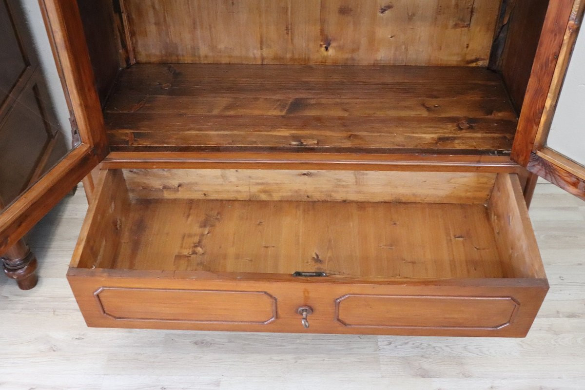 Coppia di librerie antiche in noce restaurate-photo-6