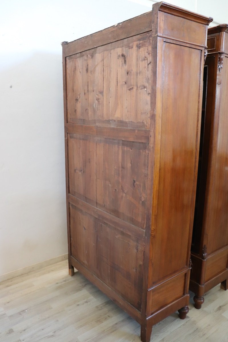 Coppia di librerie antiche in noce restaurate-photo-8