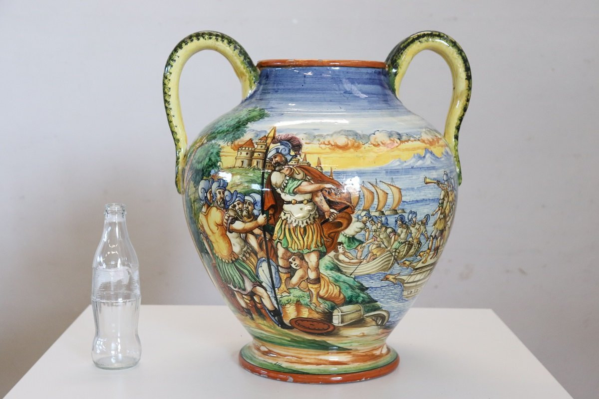 Vaso in ceramica decoro classico, Italia anni '80-photo-2