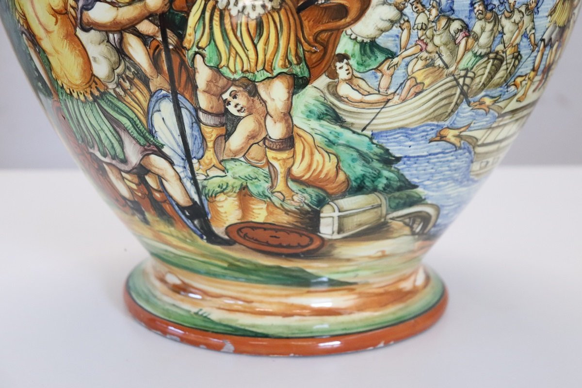 Vaso in ceramica decoro classico, Italia anni '80-photo-4