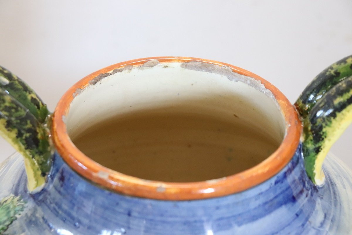 Vaso in ceramica decoro classico, Italia anni '80-photo-1