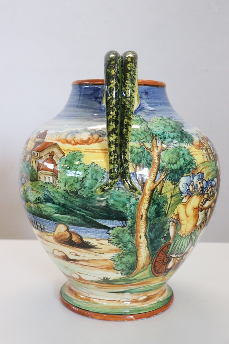 Vaso in ceramica decoro classico, Italia anni '80-photo-2
