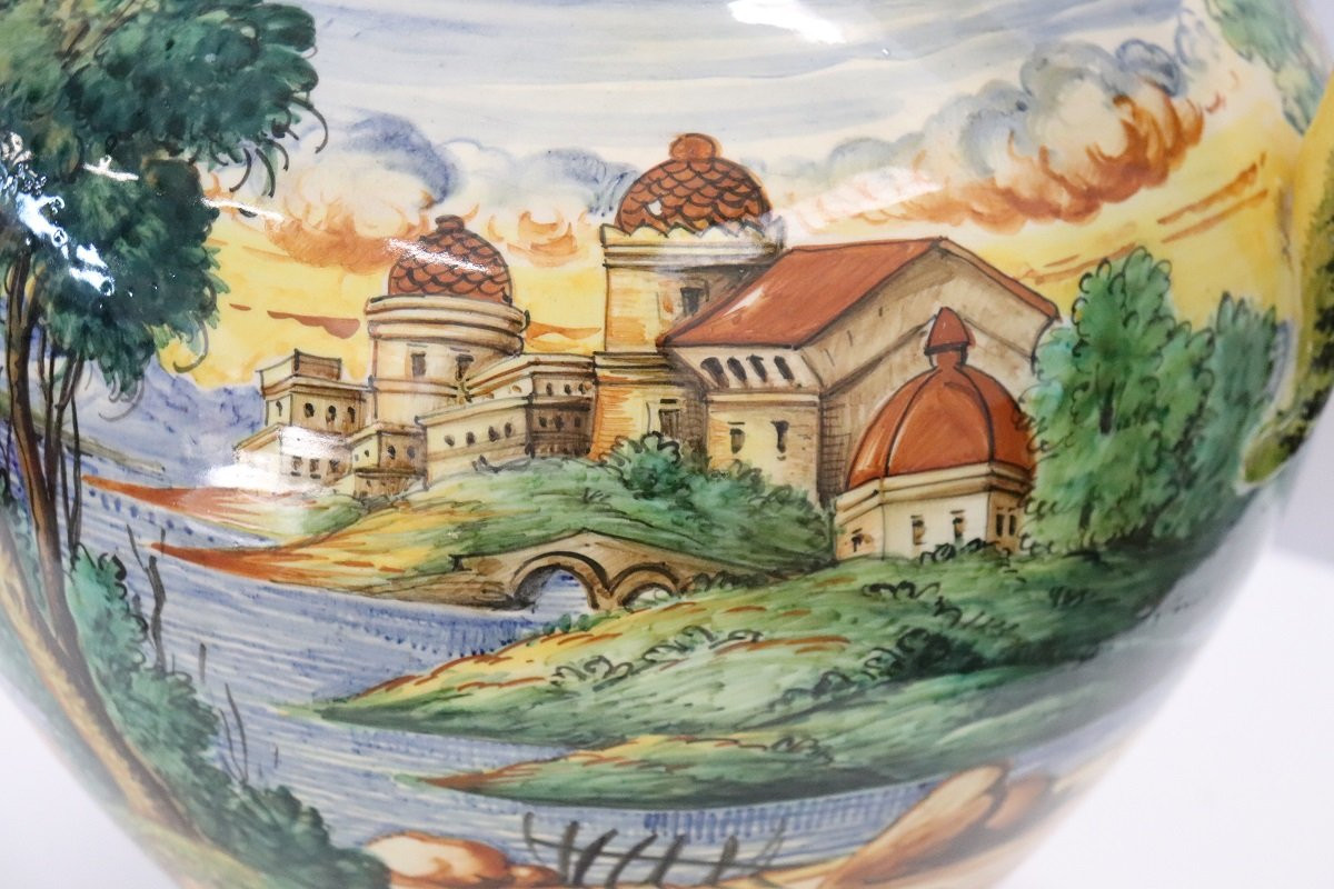 Vaso in ceramica decoro classico, Italia anni '80-photo-4