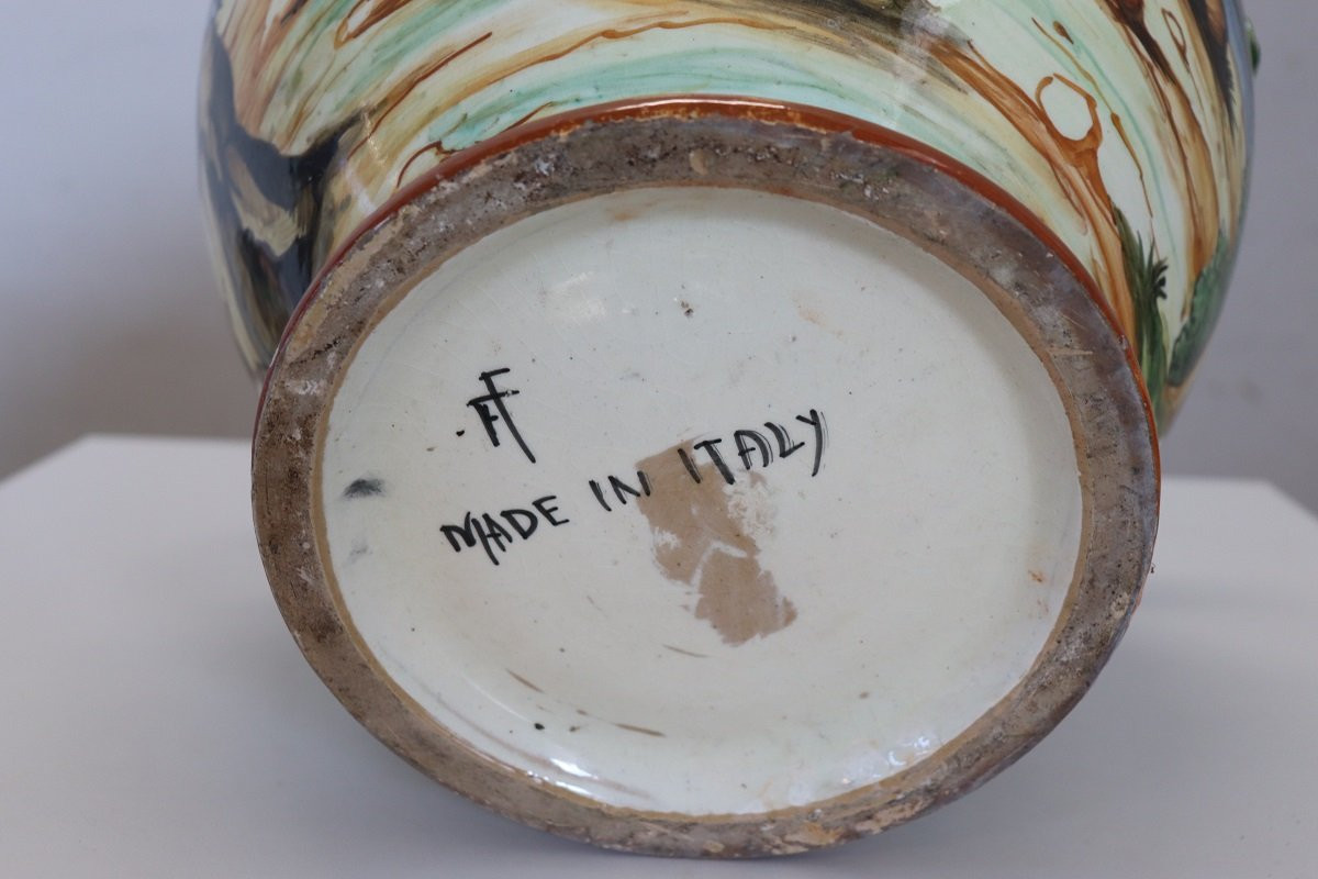 Vaso in ceramica decoro classico, Italia anni '80-photo-8