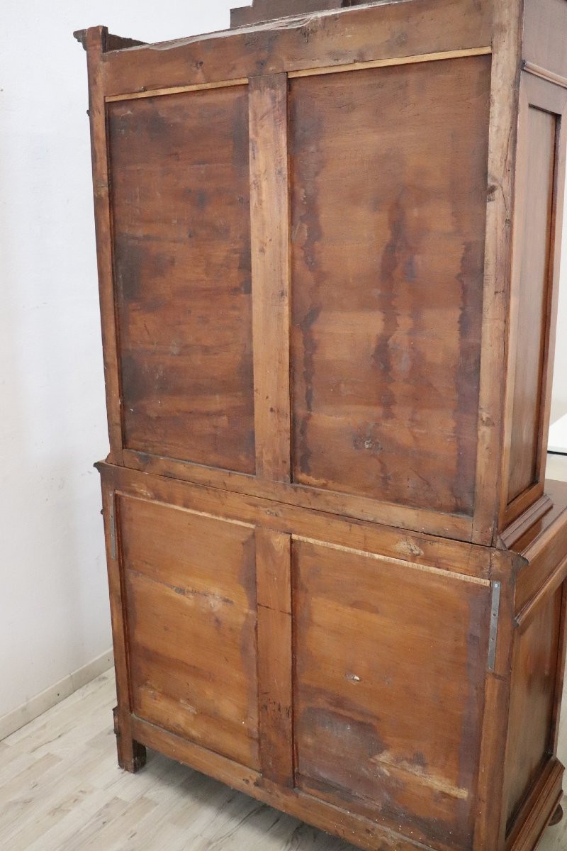 Credenza antica in noce impiallacciato secolo XIX-photo-7