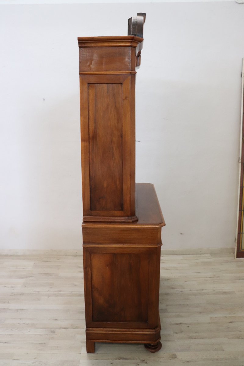 Credenza antica in noce impiallacciato secolo XIX-photo-8
