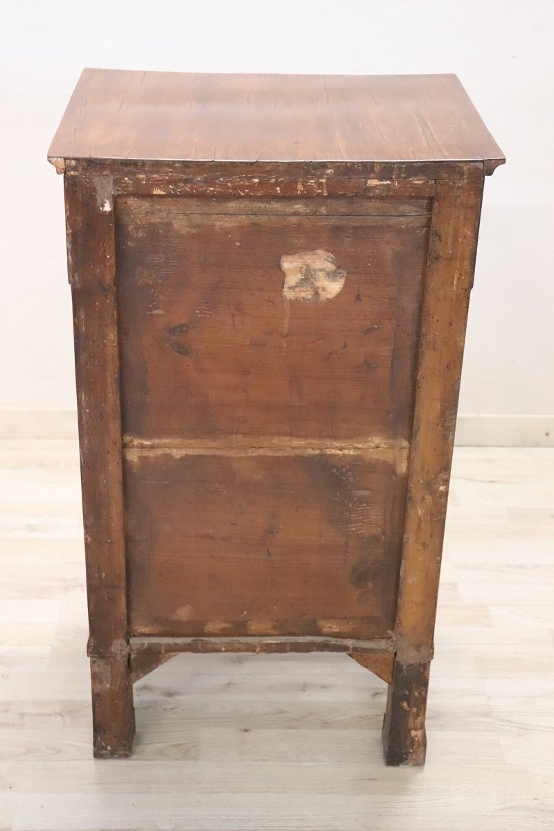 Antico comodino in noce, Italia, inizio XIX secolo-photo-6