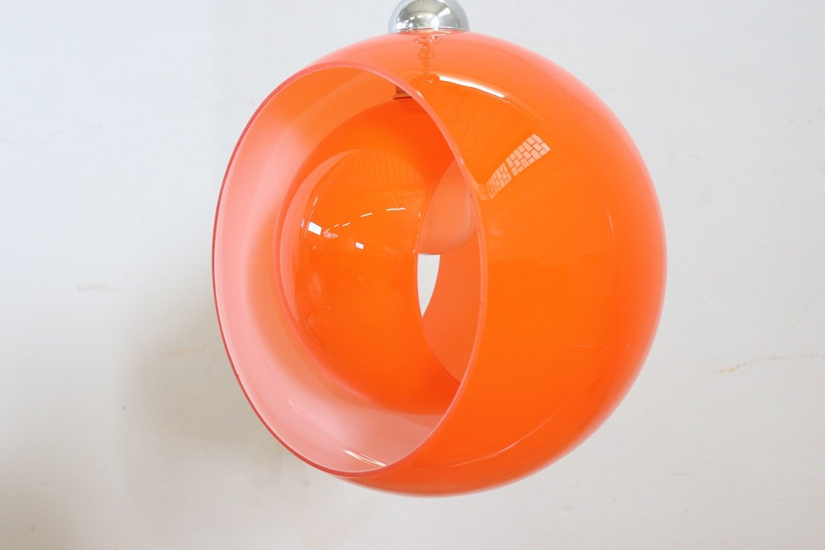 Lampada a sospensione in vetro di Murano di Carlo Nason per Mazzega, 1960-photo-3