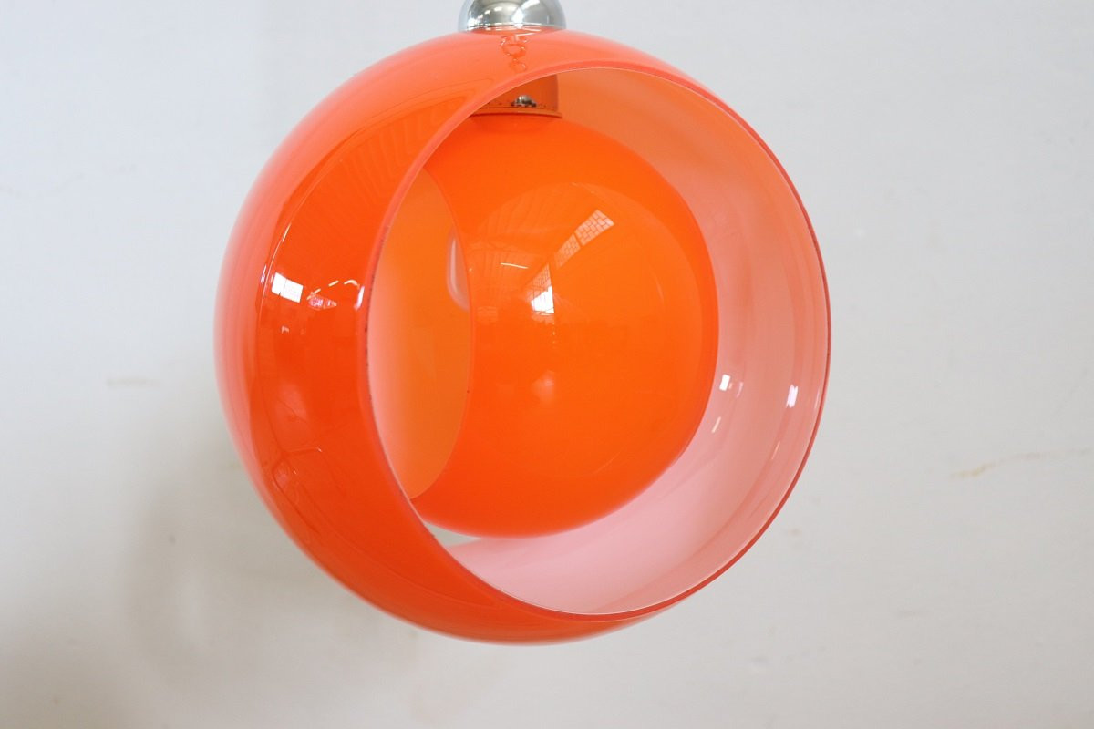 Lampada a sospensione in vetro di Murano di Carlo Nason per Mazzega, 1960-photo-4
