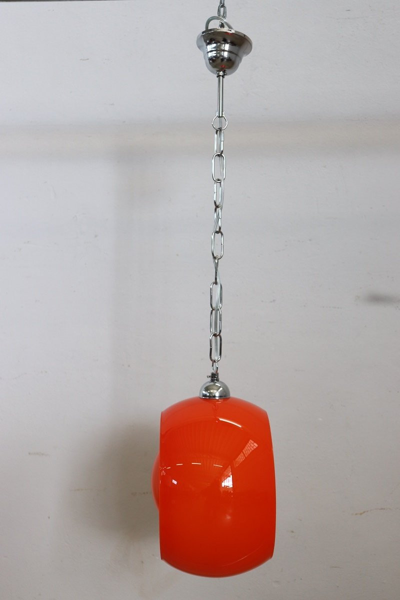 Lampada a sospensione in vetro di Murano di Carlo Nason per Mazzega, 1960-photo-1
