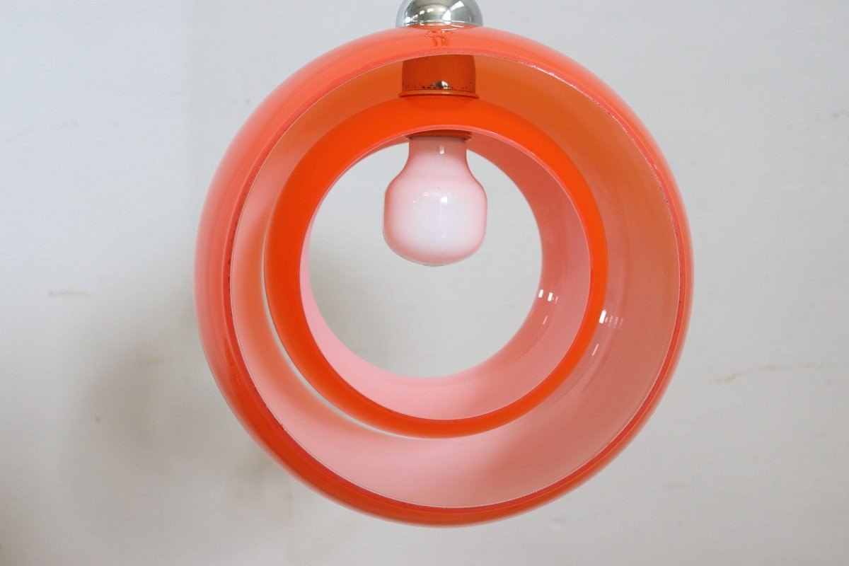 Lampada a sospensione in vetro di Murano di Carlo Nason per Mazzega, 1960-photo-2