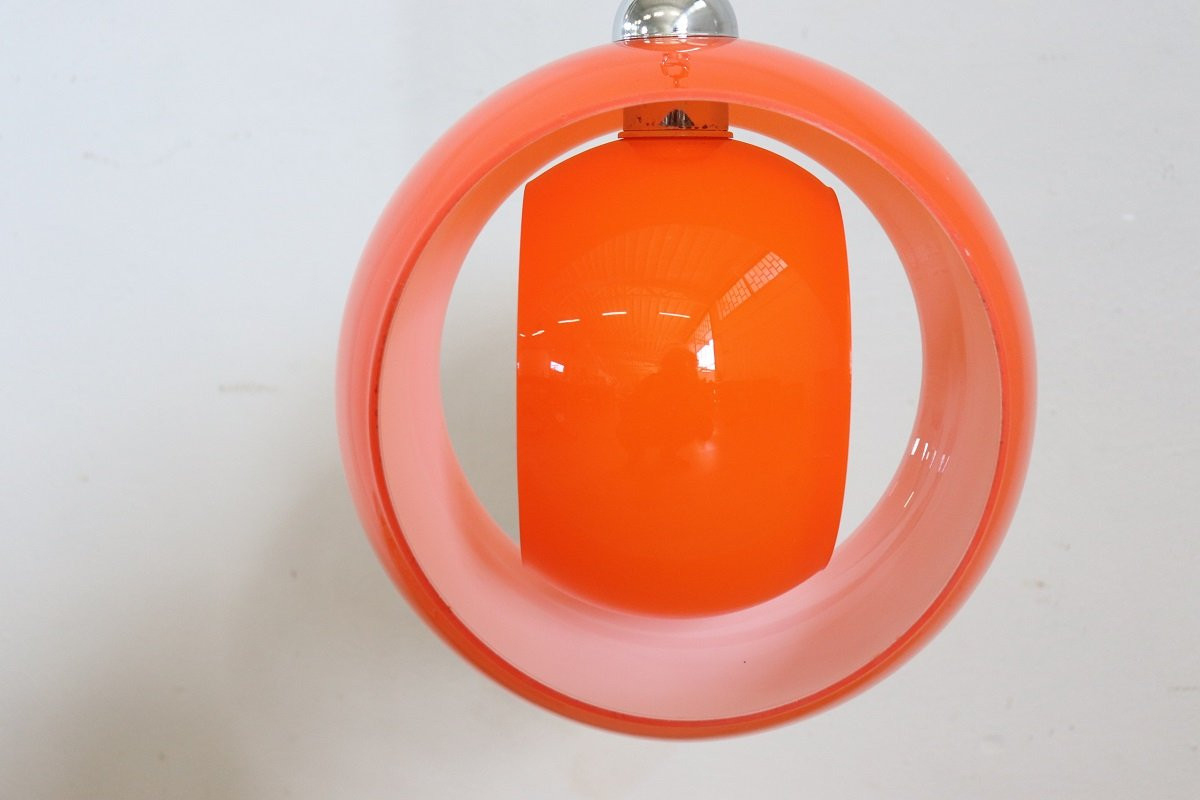 Lampada a sospensione in vetro di Murano di Carlo Nason per Mazzega, 1960-photo-8
