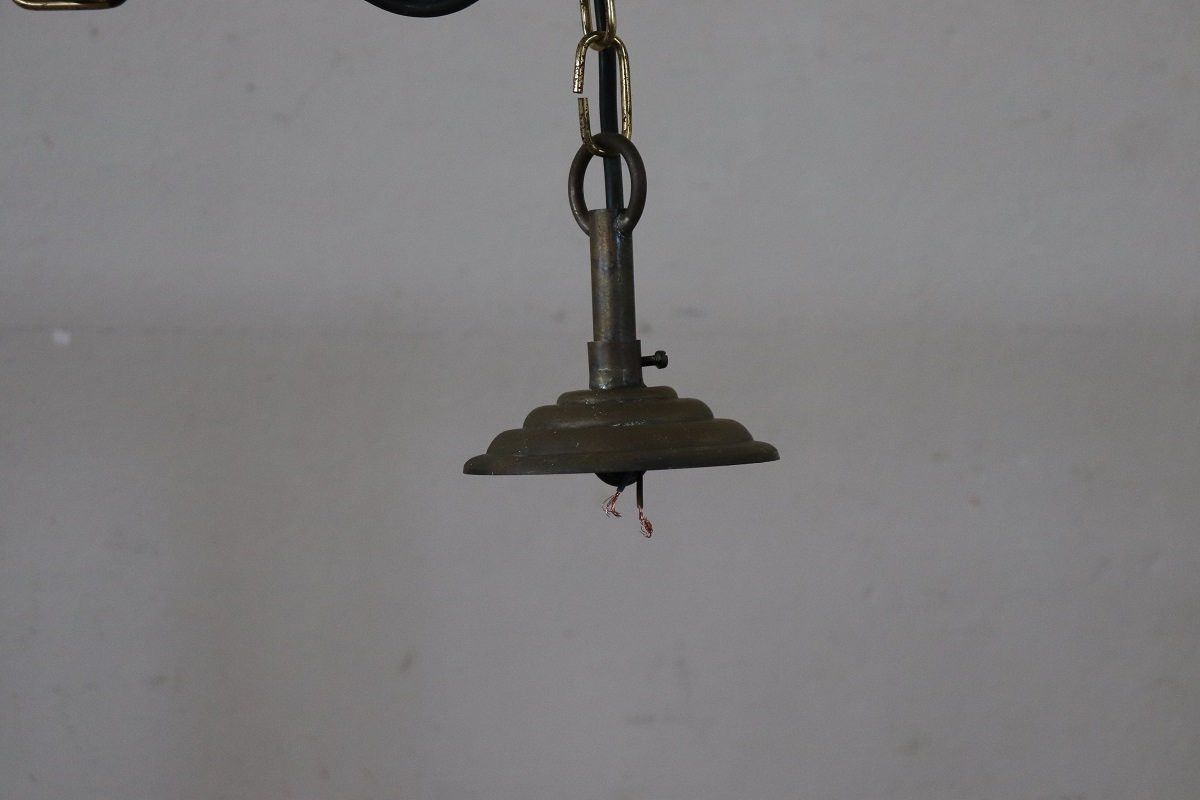 lanterna vintage italiana in vetro e ottone-photo-5