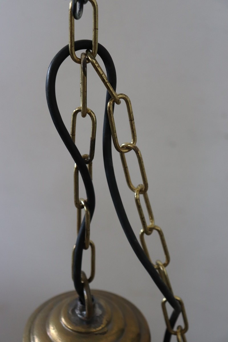 lanterna vintage italiana in vetro e ottone-photo-7