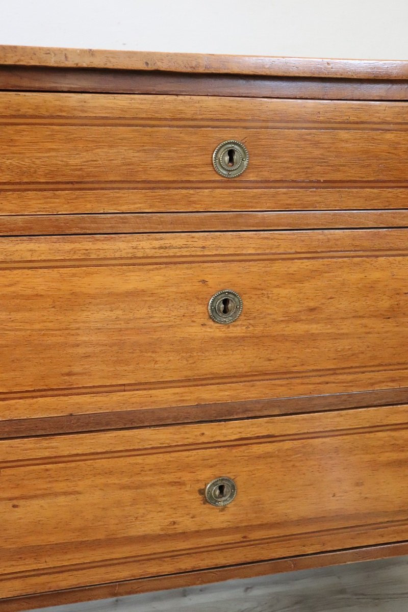 Cassettiera antica in noce intarsiata, Italia, fine XVIII secolo-photo-2