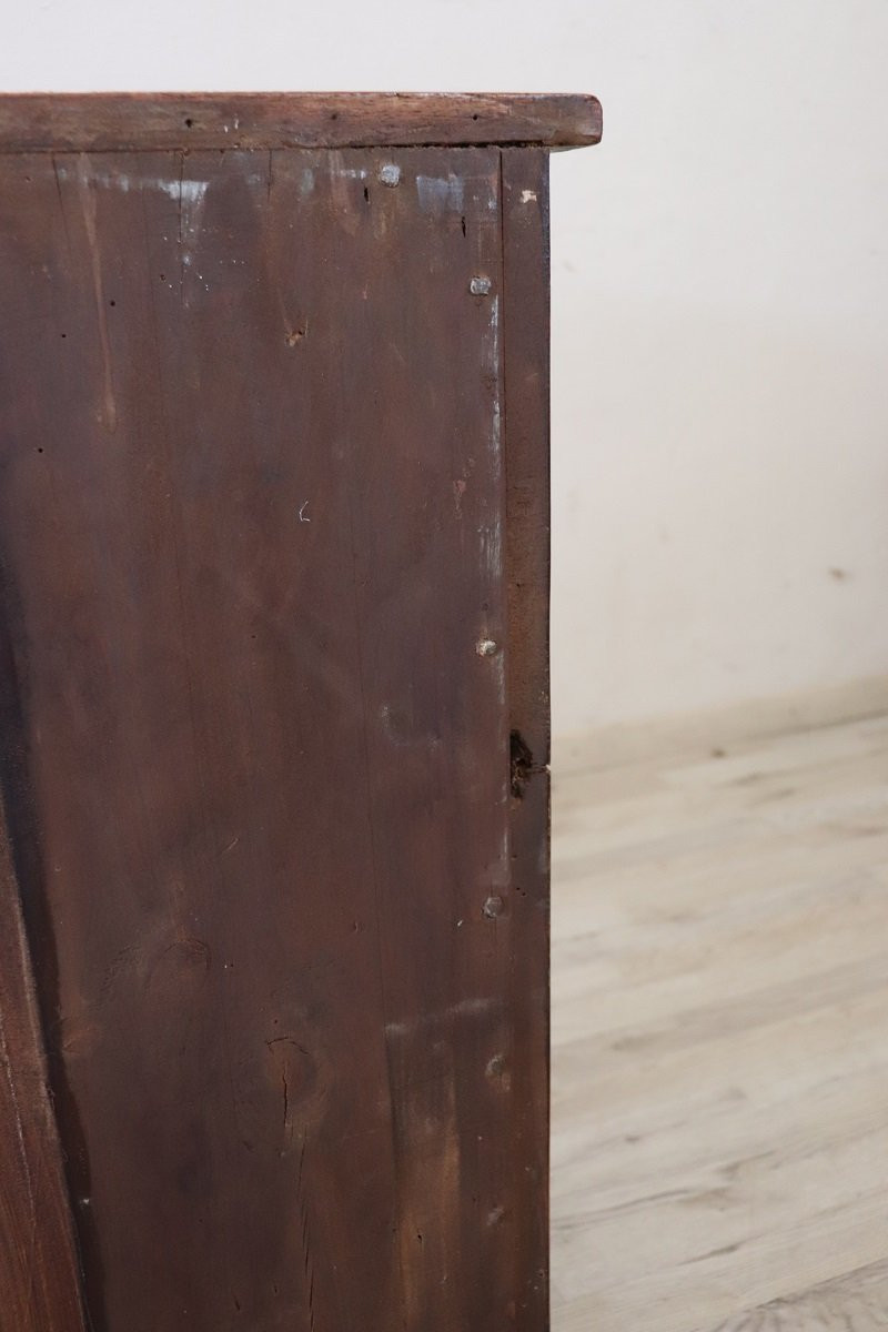 Cassettiera antica in noce intarsiata, Italia, fine XVIII secolo-photo-6