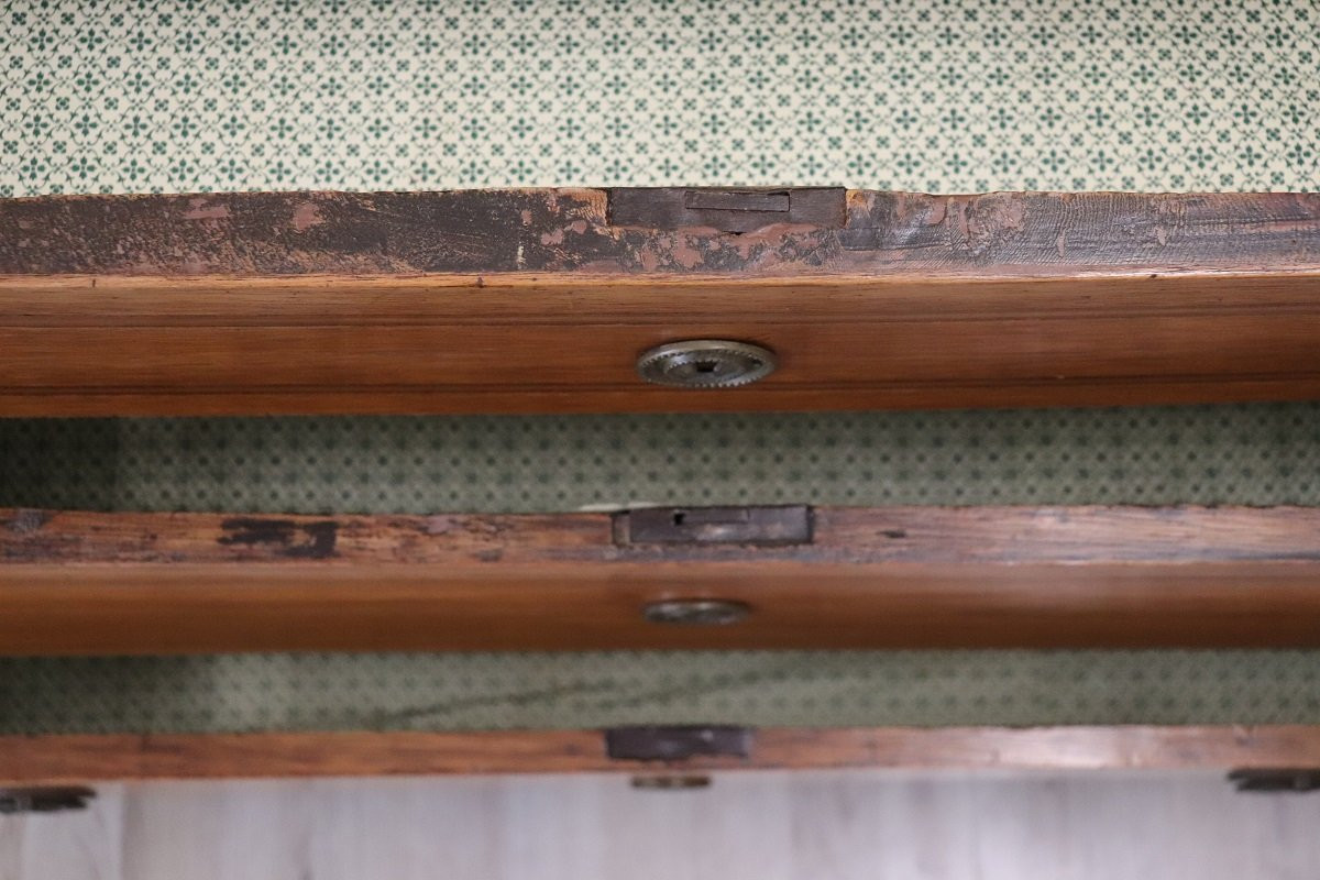 Cassettiera antica in noce intarsiata, Italia, fine XVIII secolo-photo-7