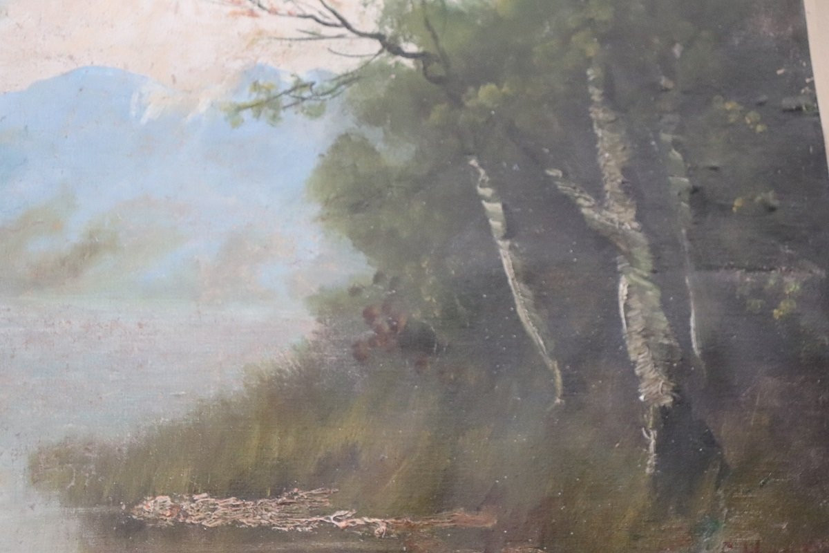 Antico dipinto olio su tela secolo XIX-photo-3