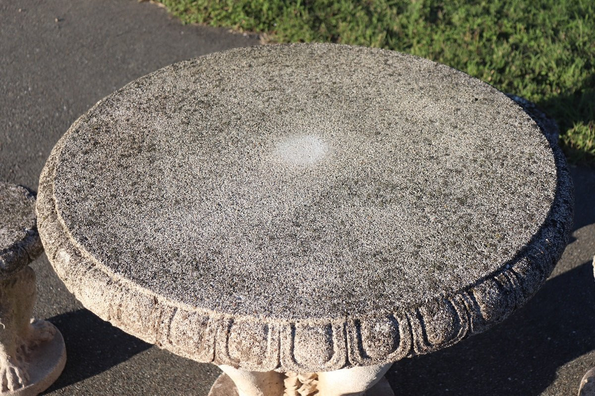 Set da giardino con tavolo e 6 sgabelli, Italia, inizio XX secolo-photo-2