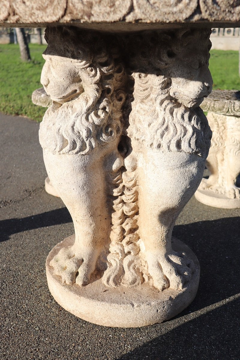 Set da giardino con tavolo e 6 sgabelli, Italia, inizio XX secolo-photo-3