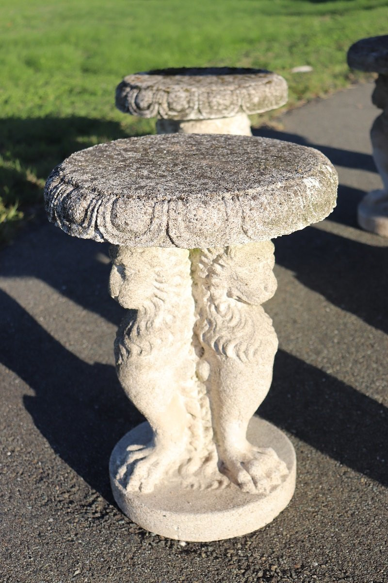 Set da giardino con tavolo e 6 sgabelli, Italia, inizio XX secolo-photo-1