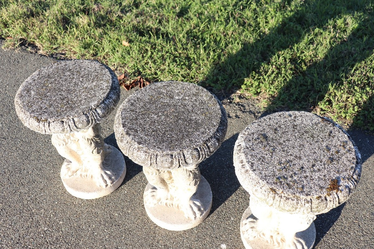 Set da giardino con tavolo e 6 sgabelli, Italia, inizio XX secolo-photo-4