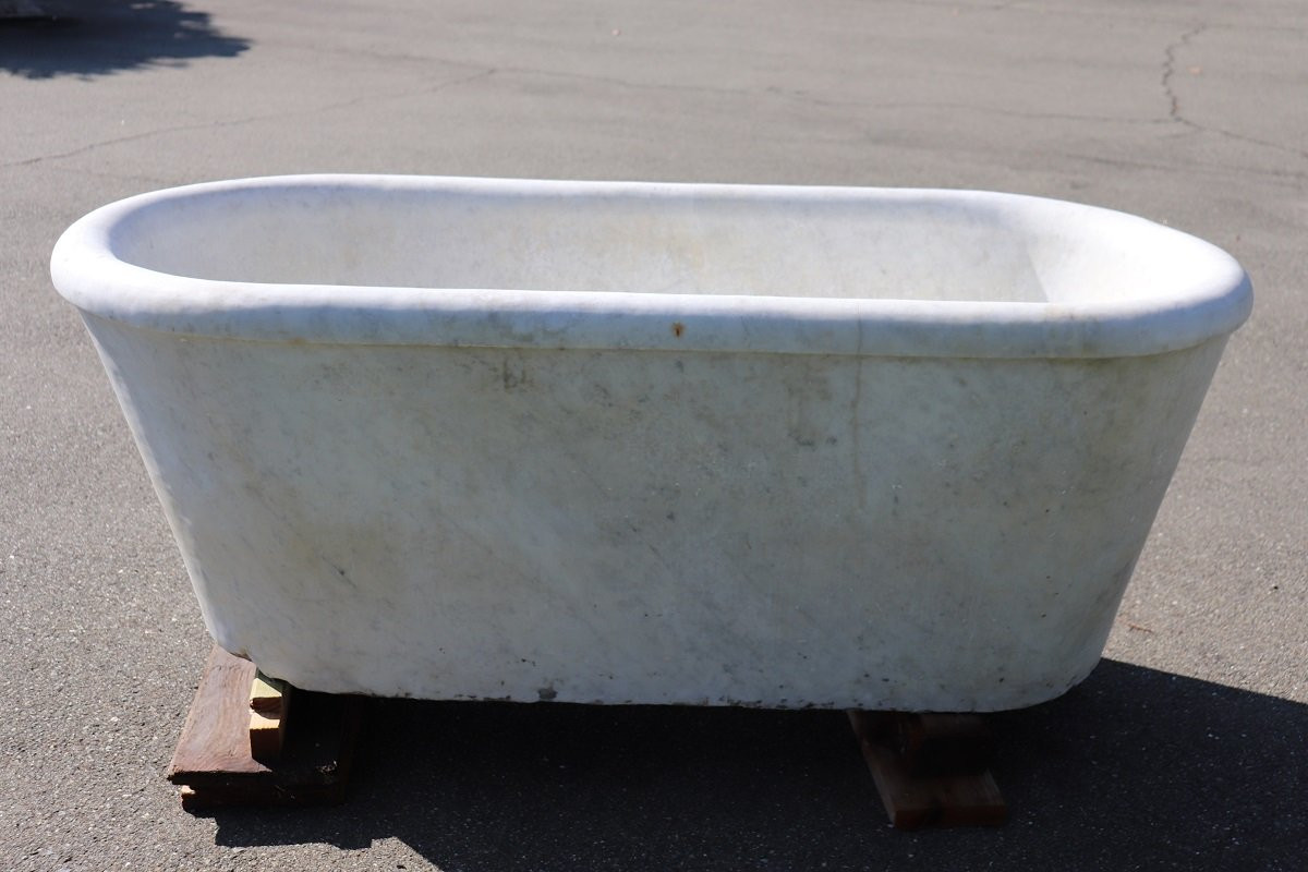 Antica vasca in marmo di Carrara, inizi secolo XIX-photo-3