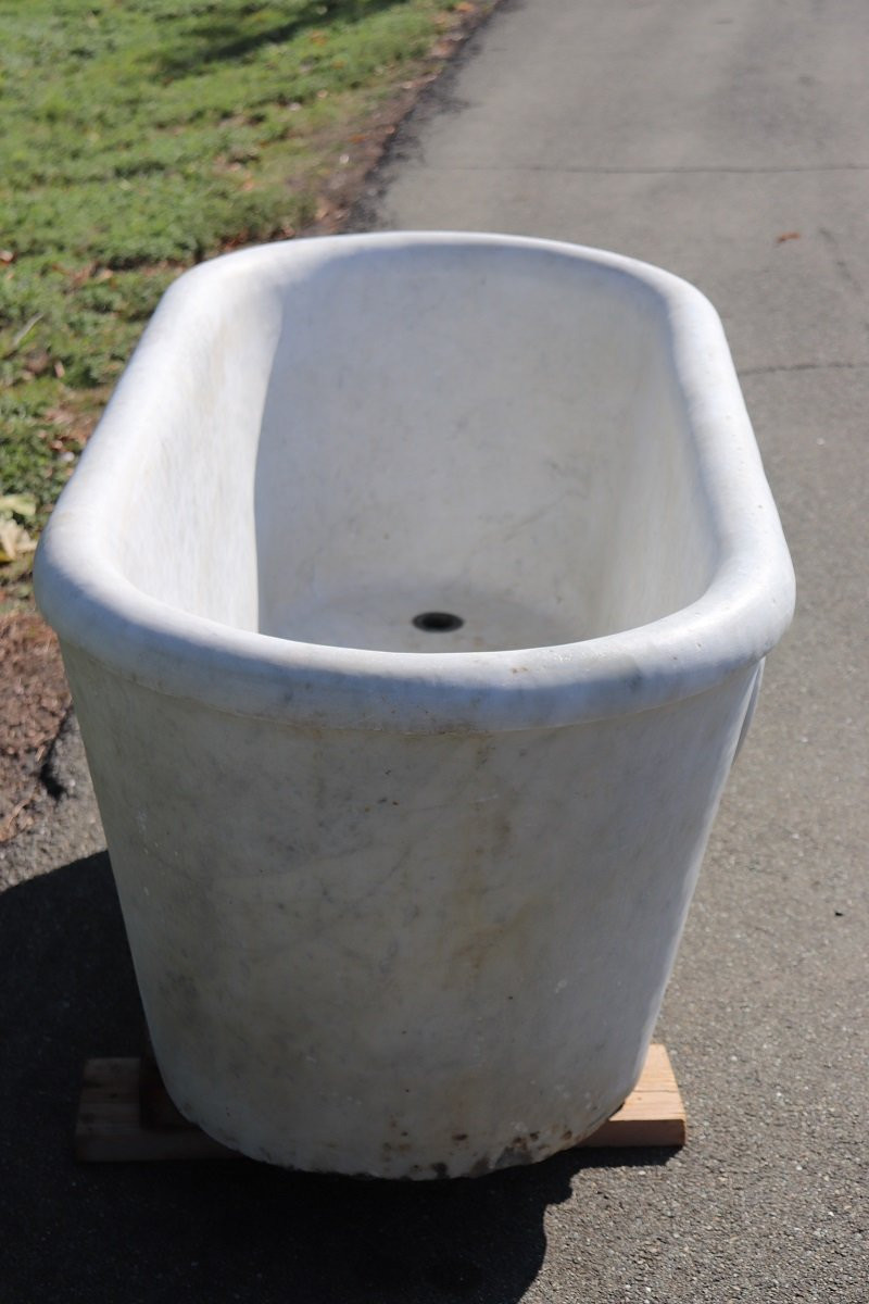 Antica vasca in marmo di Carrara, inizi secolo XIX-photo-4