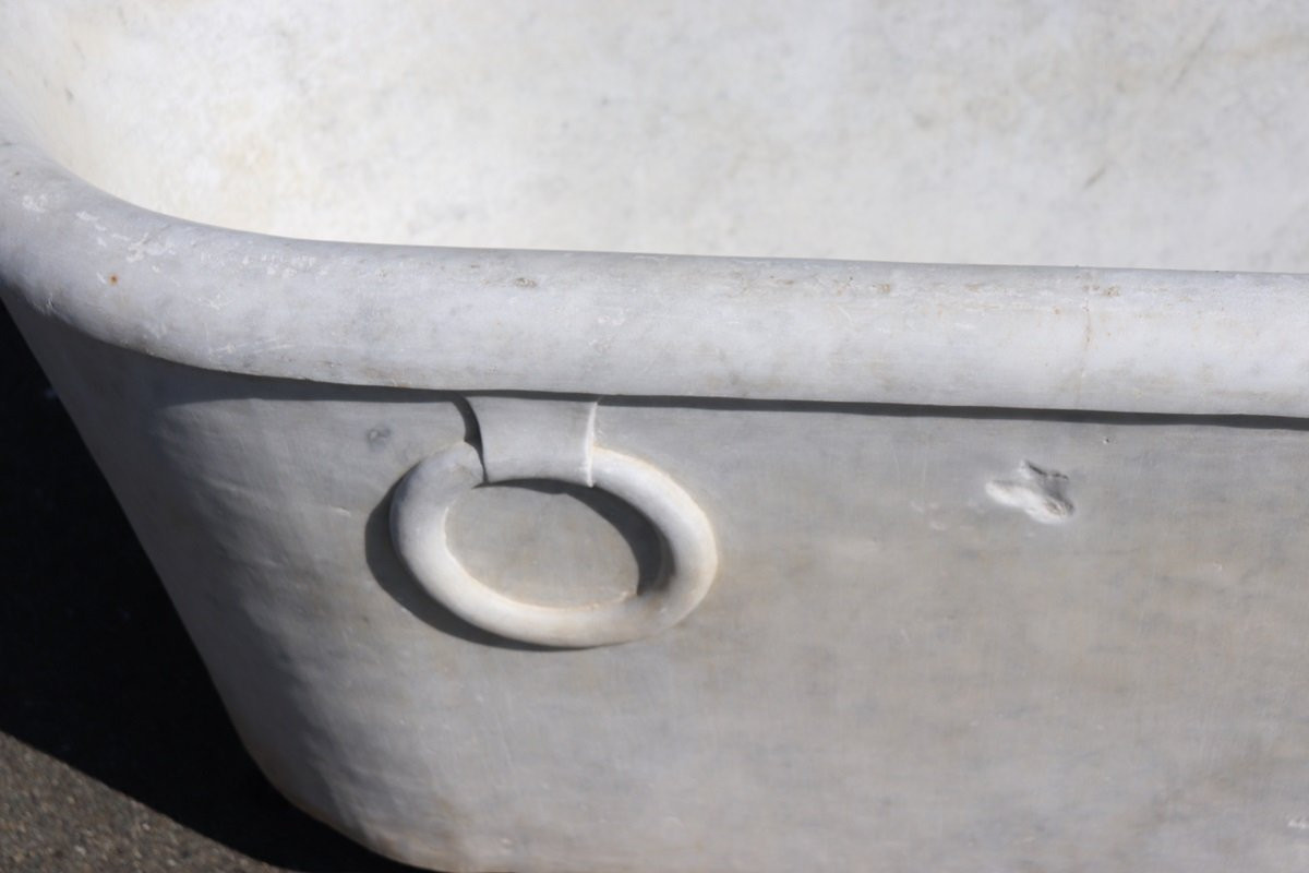 Antica vasca in marmo di Carrara, inizi secolo XIX-photo-4