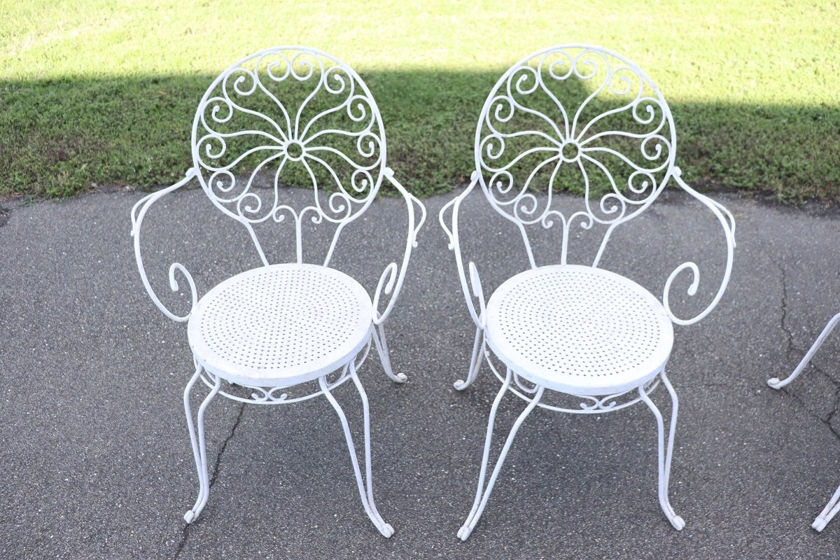 Set da giardino con tavolo e 6 poltrone, Italia anni '70-photo-2