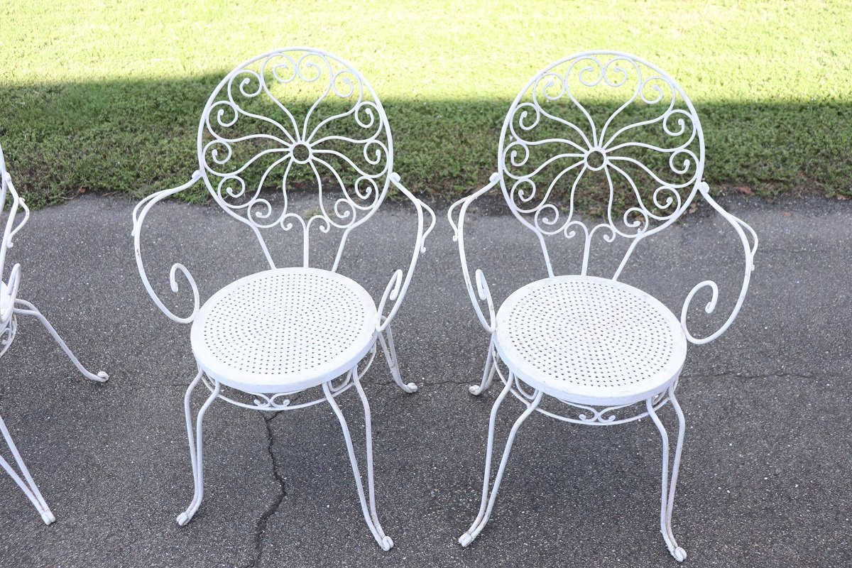 Set da giardino con tavolo e 6 poltrone, Italia anni '70-photo-3