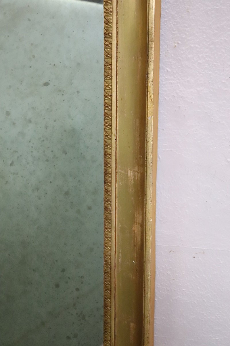 Specchio antico da parete in legno dorato, inizio XIX secolo-photo-4