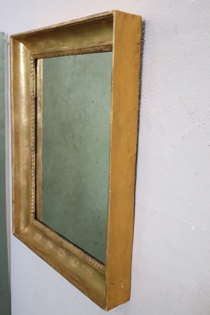 Specchio antico da parete in legno dorato, inizio XIX secolo-photo-5