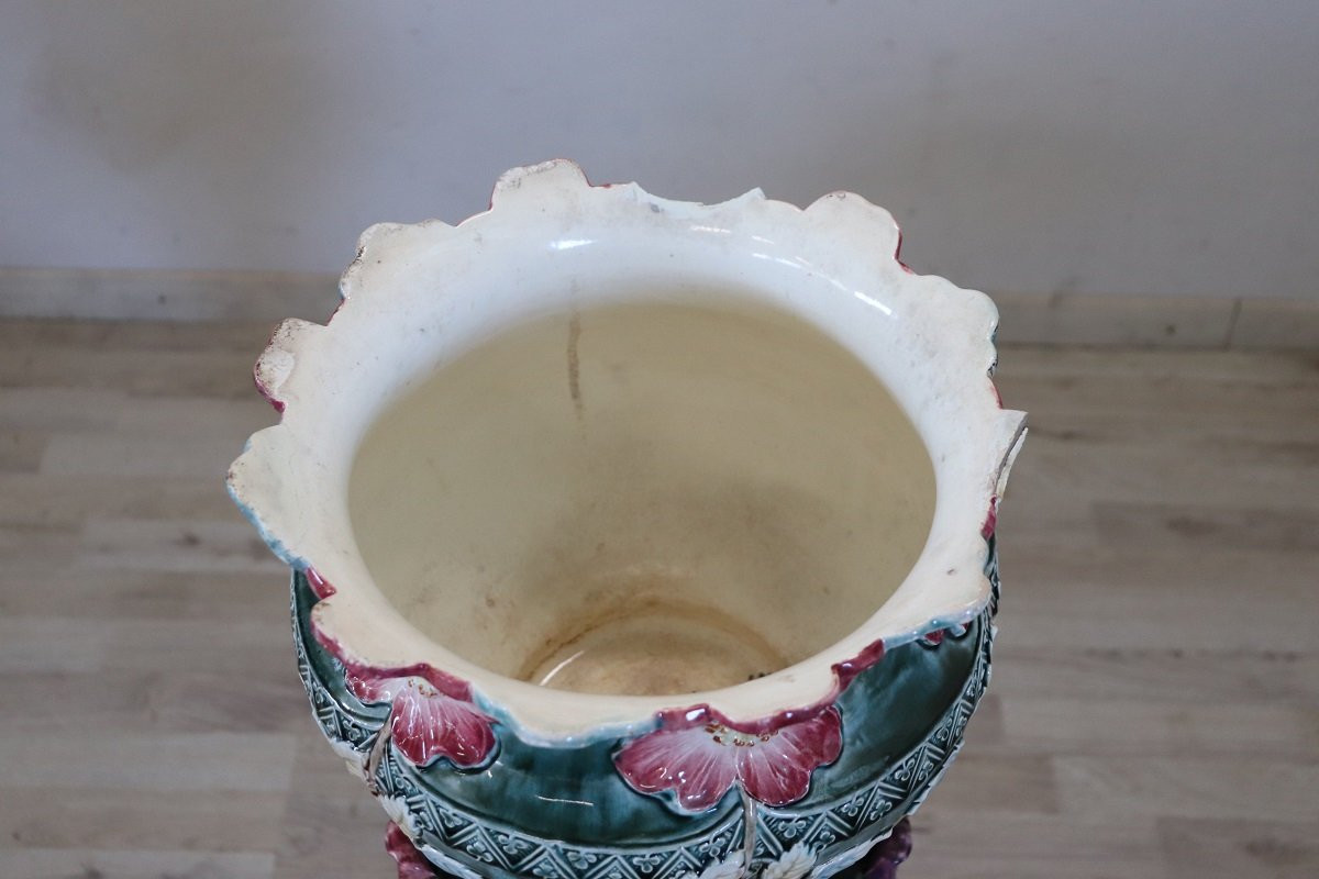 Vaso in ceramica Art Nouevau con colonna-photo-1