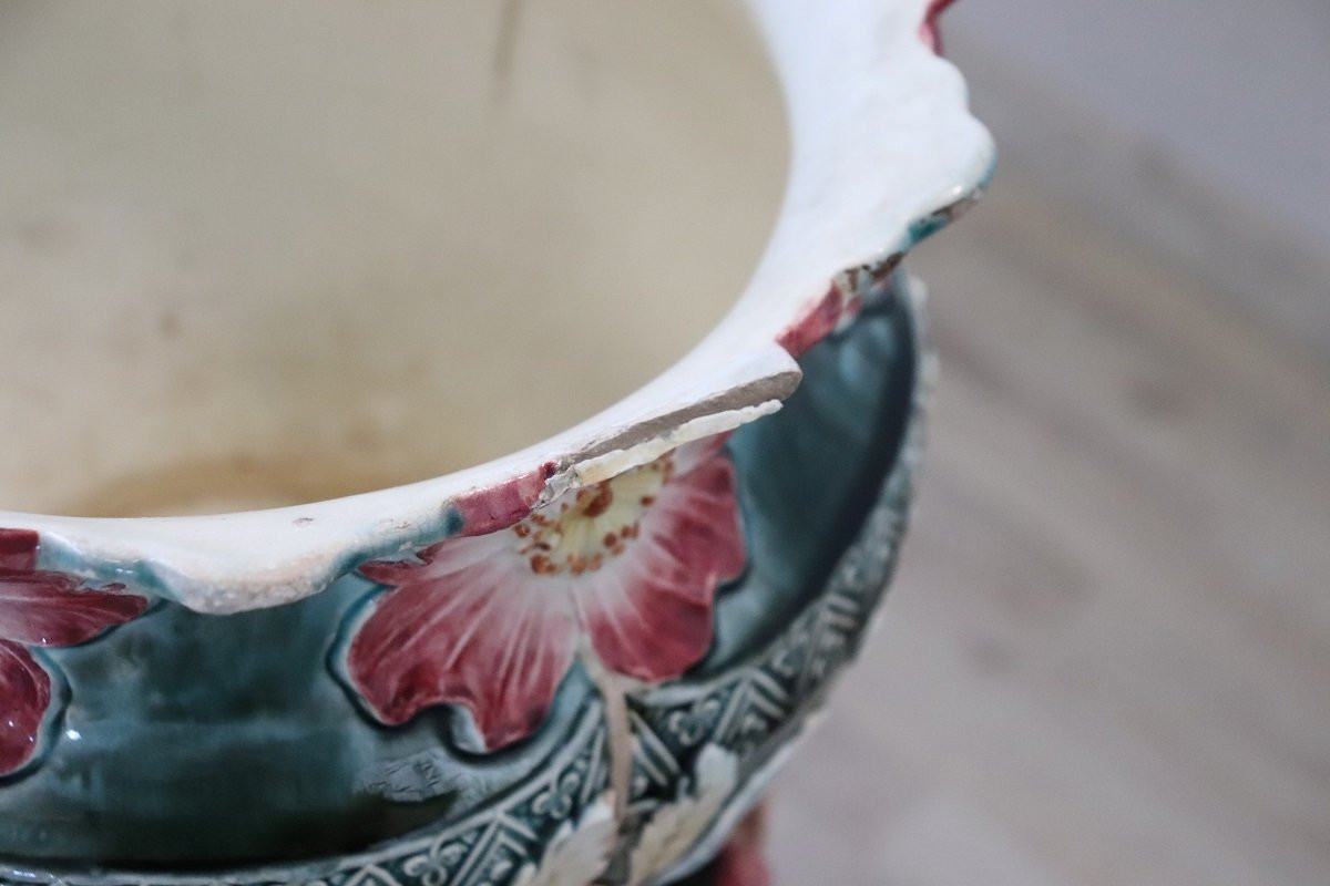 Vaso in ceramica Art Nouevau con colonna-photo-2