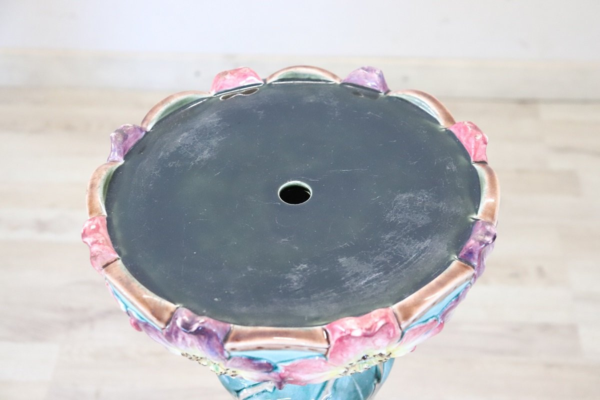 Vaso in ceramica Art Nouevau con colonna-photo-5