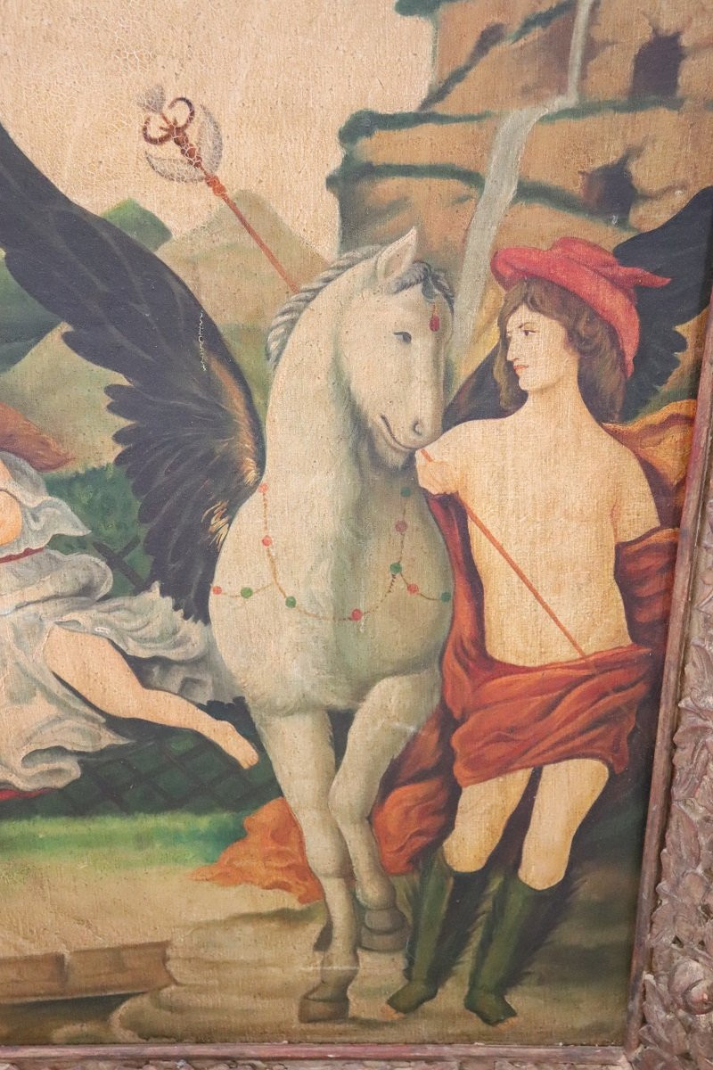Grande dipinto a olio su tela, scena mitologica, Italia XX secolo-photo-1