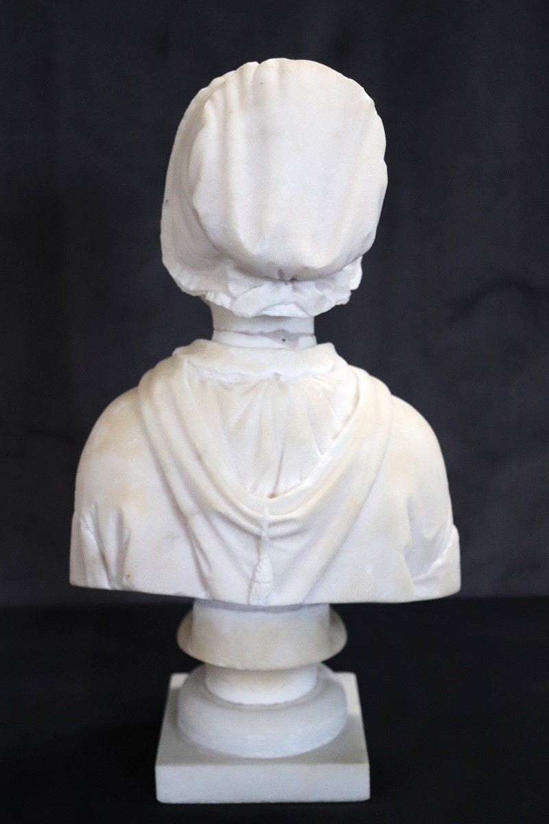 Busto di signora, scultura in marmo secolo XIX-photo-4
