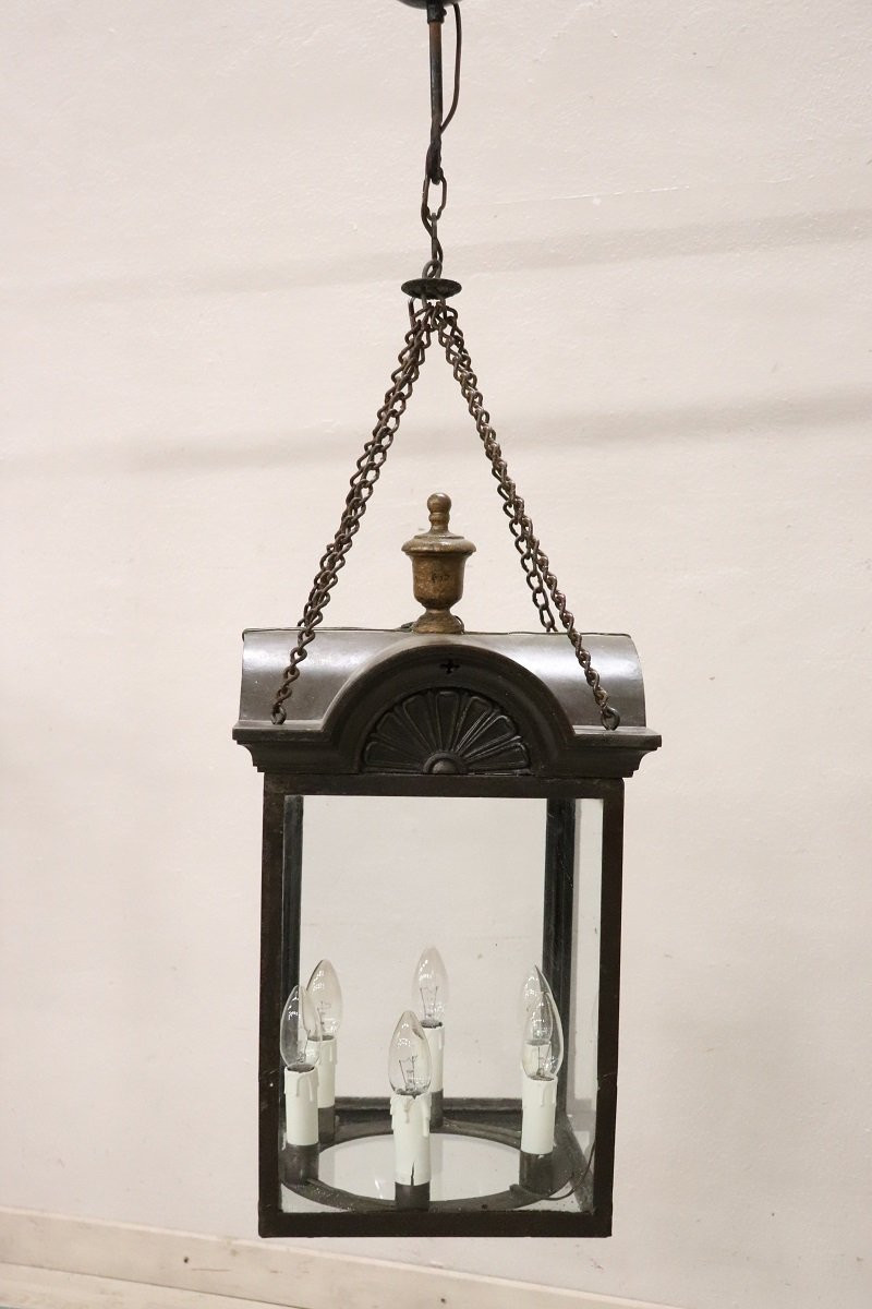 Lanterna in ferro e vetro, Italia, inizio XX secolo-photo-3