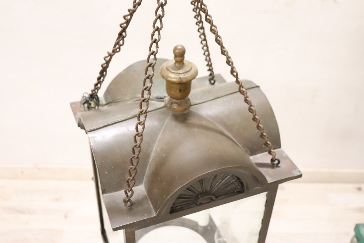 Lanterna in ferro e vetro, Italia, inizio XX secolo-photo-2