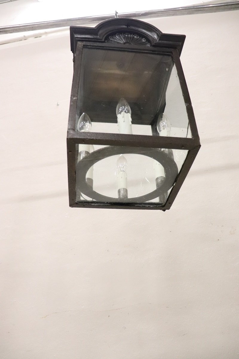 Lanterna in ferro e vetro, Italia, inizio XX secolo-photo-5